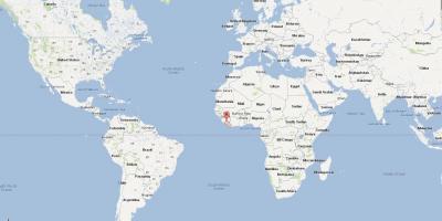 ლიბერიის მდებარეობა მსოფლიო რუკა