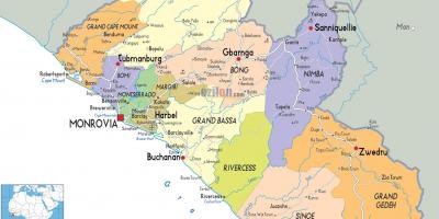 პოლიტიკური რუკა ლიბერიის